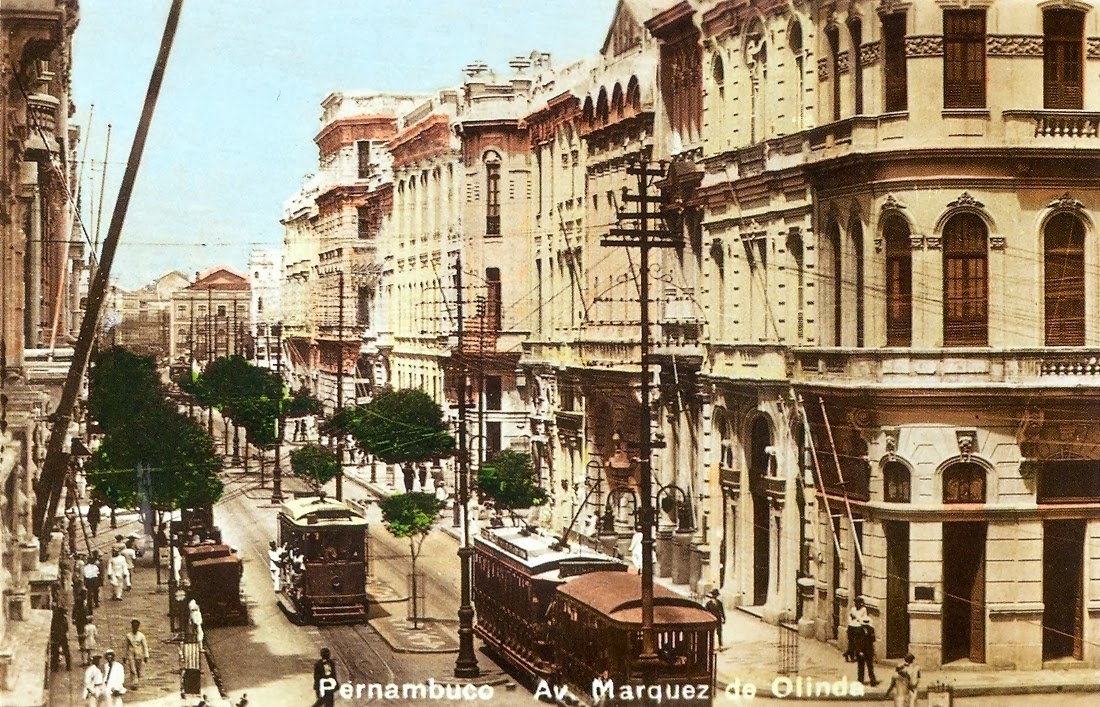 Avenida Marquês de Olinda nos anos 1930 Recife Pernambuco
